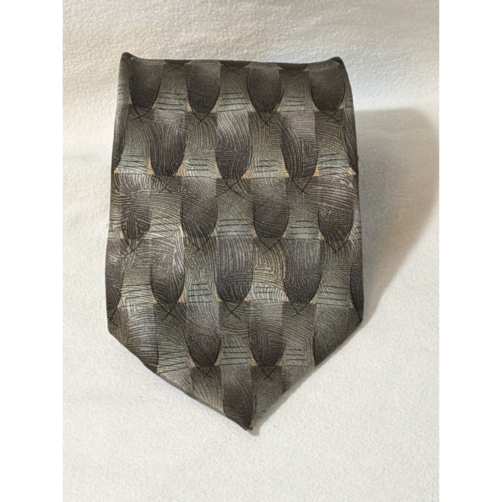 Grateful Dead Smokestack Lightnin 14th Set Silk Tie Grey Geometric Vintage 1996